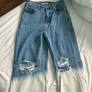 Adika bleached distressed straight leg jeans
